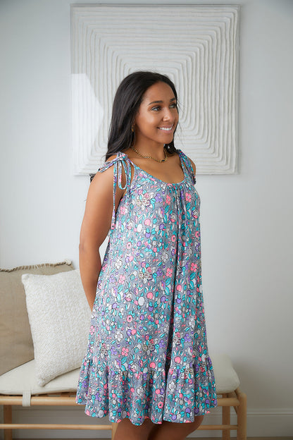 Floral Essence Tie Strap Dress - WEBSITE EXCLUSIVE