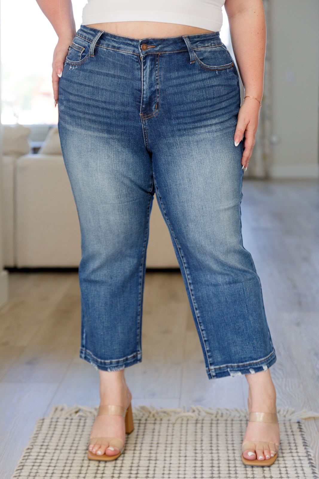 Betty High Rise Vintage Wash Wide Leg Crop Jeans - Website Exclusive