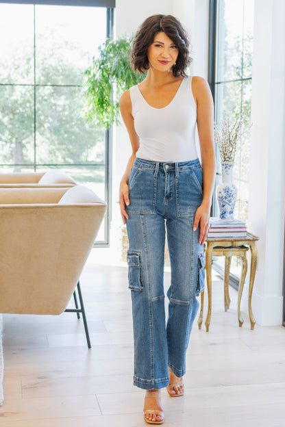 Clarissa High Rise Wide Leg Cargo Jeans - WEBSITE EXCLUSIVE