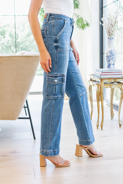 Clarissa High Rise Wide Leg Cargo Jeans - WEBSITE EXCLUSIVE