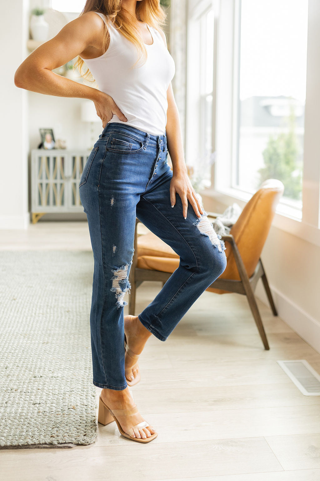 Colt High Rise Button Fly Distressed Boyfriend Jeans - Website Exclusive