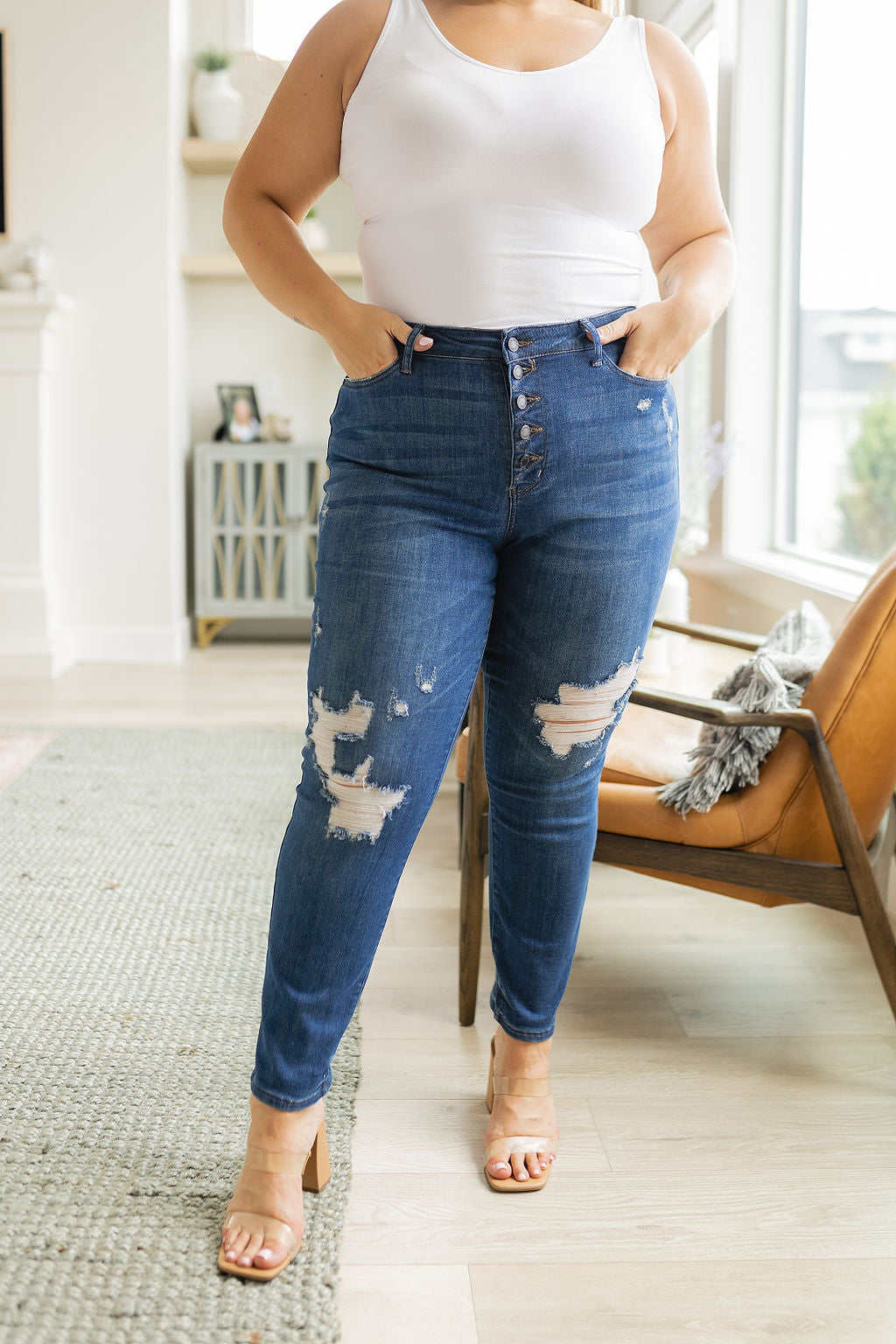 Colt High Rise Button Fly Distressed Boyfriend Jeans - Website Exclusive