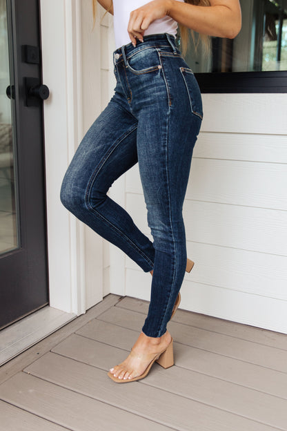 Lydia Mid Rise Vintage Raw Hem Skinny Jeans - WEBSITE EXCLUSIVE
