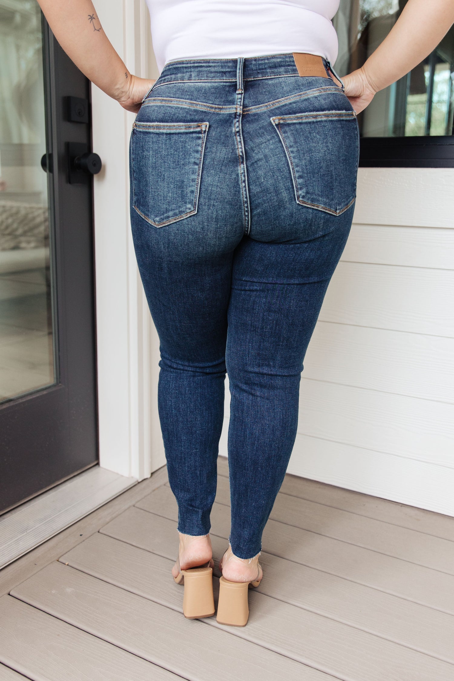 Lydia Mid Rise Vintage Raw Hem Skinny Jeans - WEBSITE EXCLUSIVE