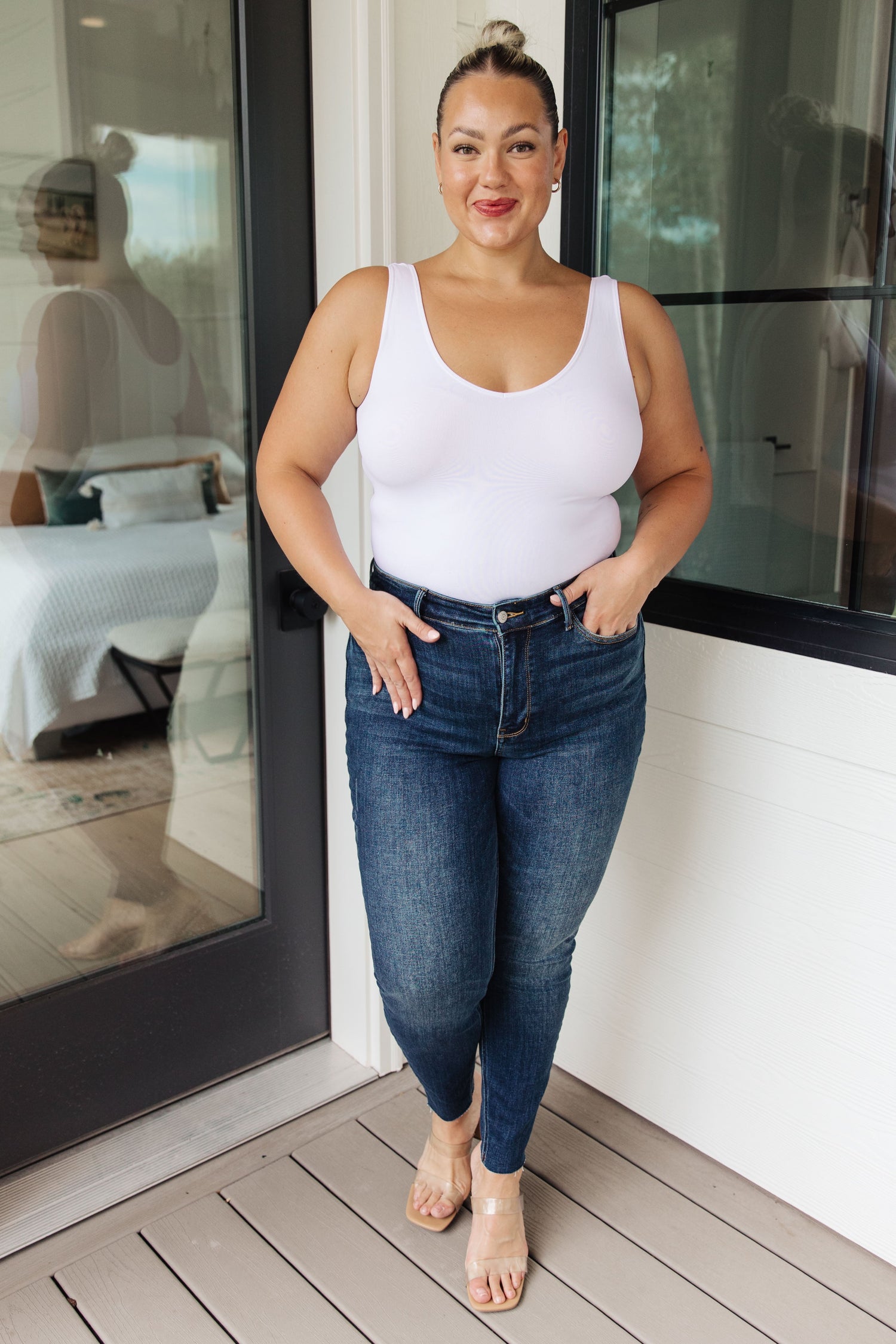 Lydia Mid Rise Vintage Raw Hem Skinny Jeans - WEBSITE EXCLUSIVE