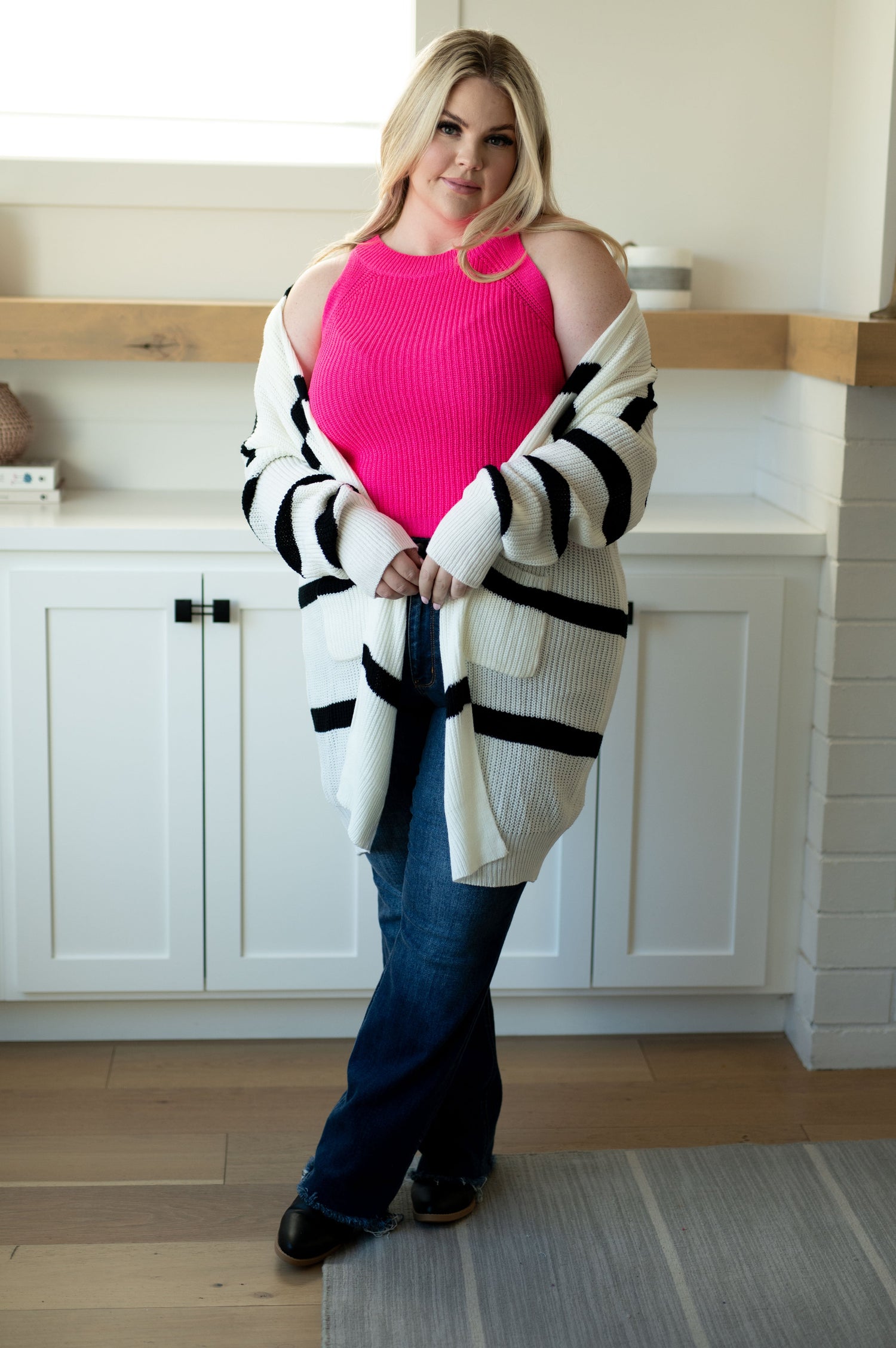 Previous Engagement Halter Neck Sweater Tank in Pink - WEBSITE EXCLUSIVE
