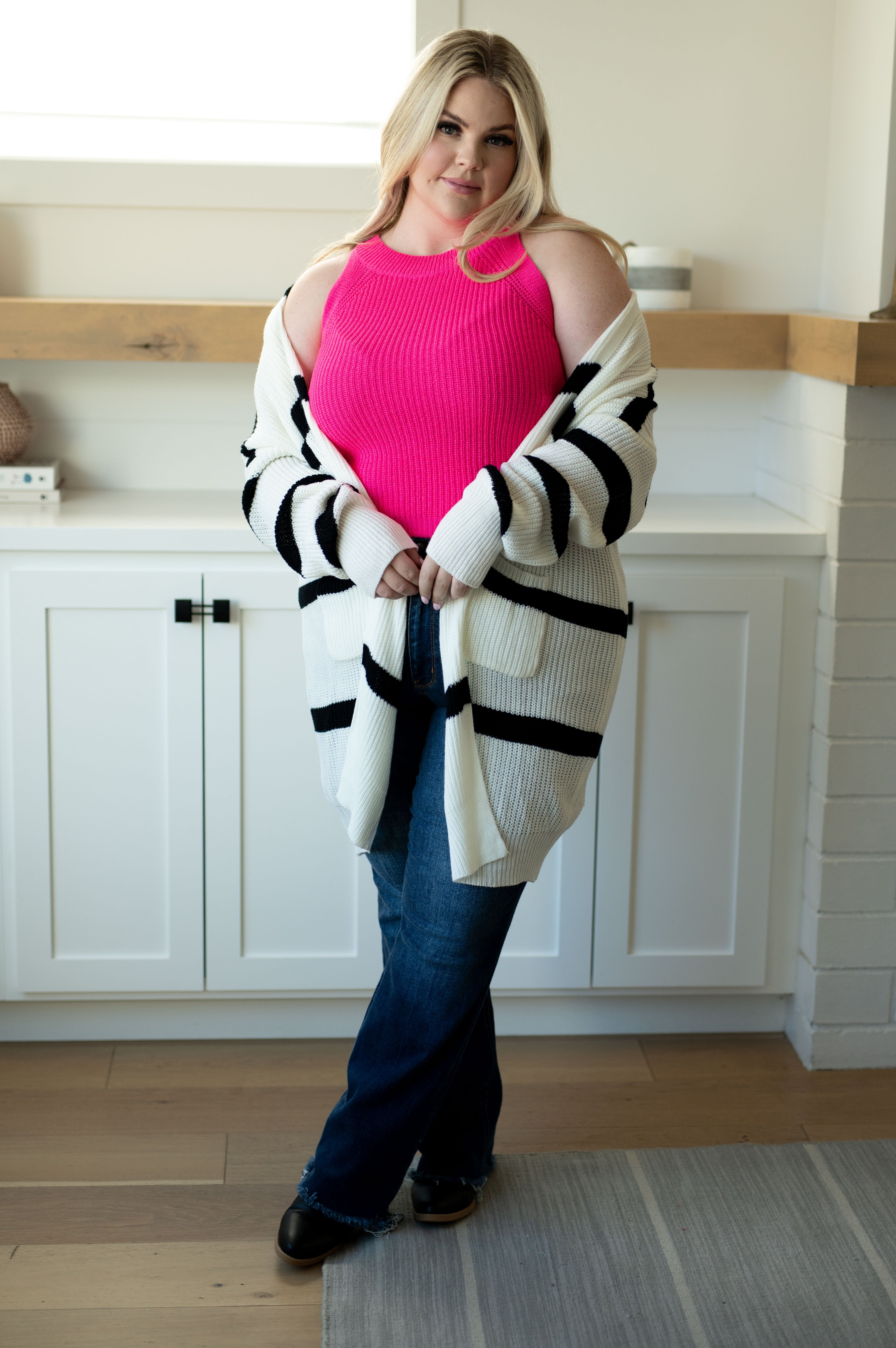 Previous Engagement Halter Neck Sweater Tank in Pink - WEBSITE EXCLUSIVE