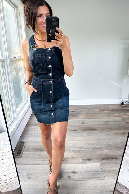 Agnes Denim Overall Dress - WEBSITE EXCLUSIVE