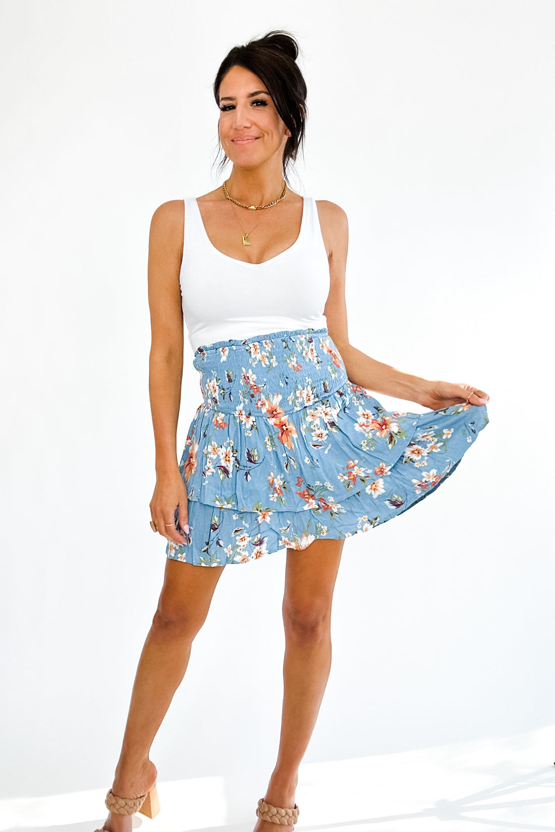 Lanikai Floral Tiered Skirt - WEBSITE EXCLUSIVE