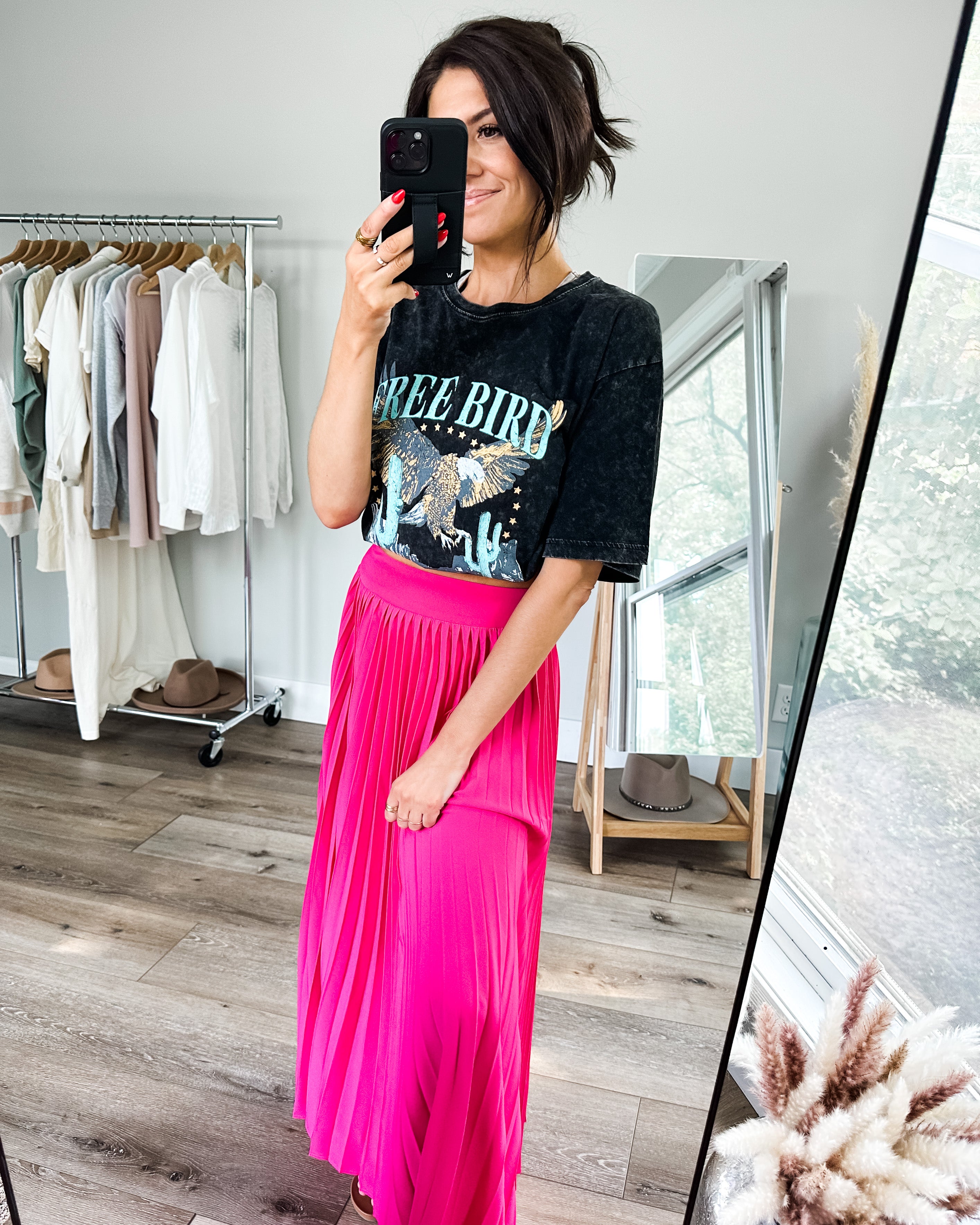 Just Too Hot Midi Skirt in Hot Pink - WEBSITE EXCLUSIVE