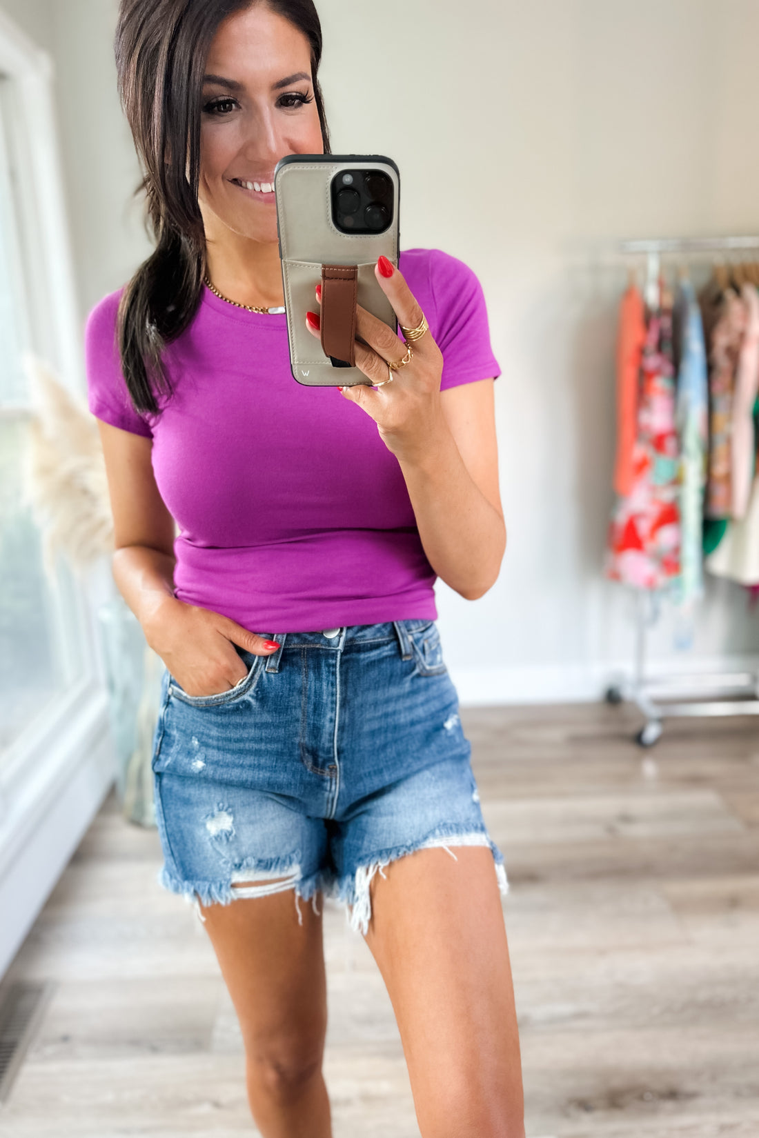 Modern Minimalist Fitted Tee- Purple