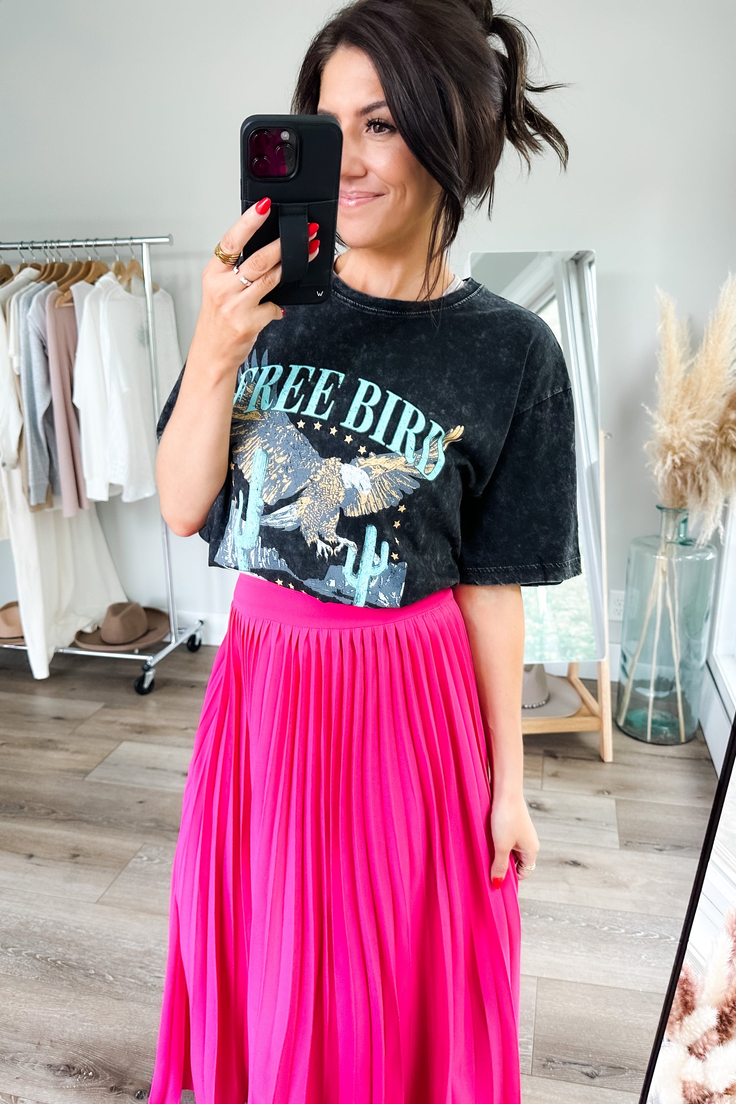 Just Too Hot Midi Skirt in Hot Pink - WEBSITE EXCLUSIVE