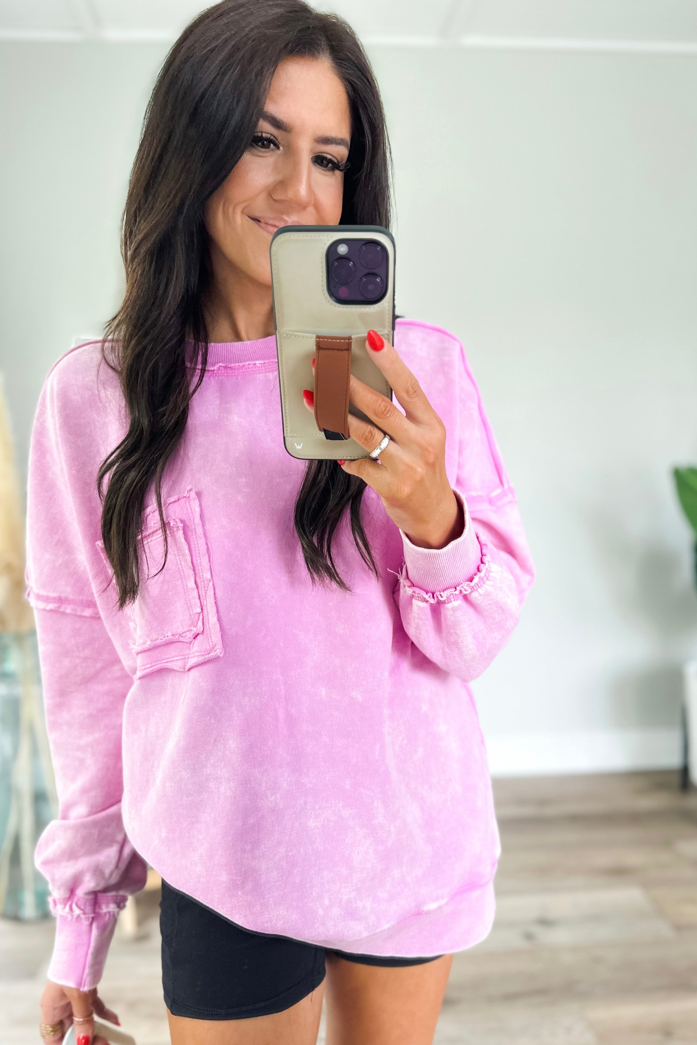 Retro Revival Pullover in Mauve Pink
