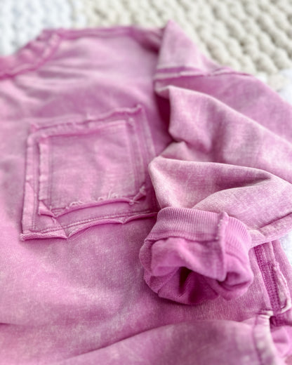 Retro Revival Pullover in Mauve Pink