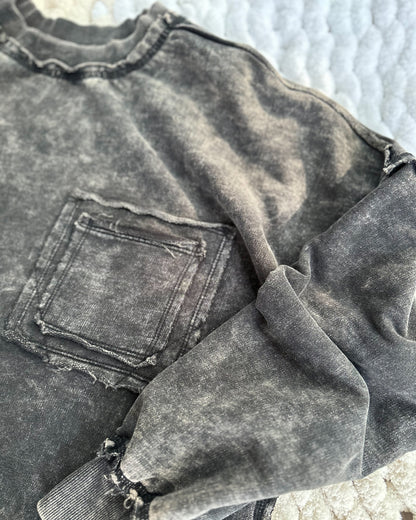 Retro Revival Pullover in Black