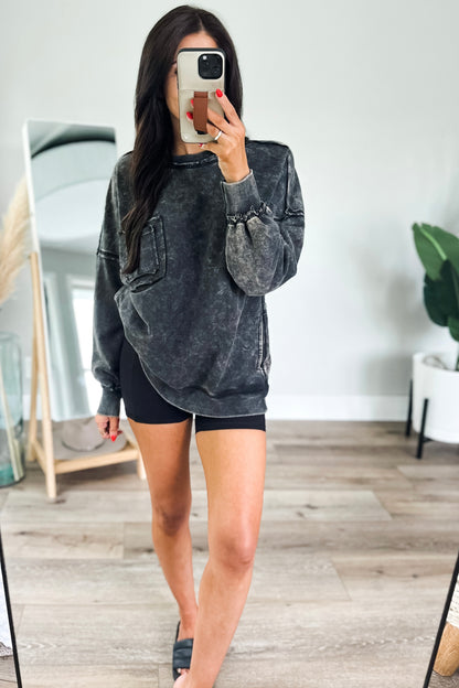 Retro Revival Pullover in Black
