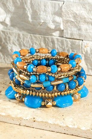 TURKS AND CAICOS BRACELET STACK IN BLUE