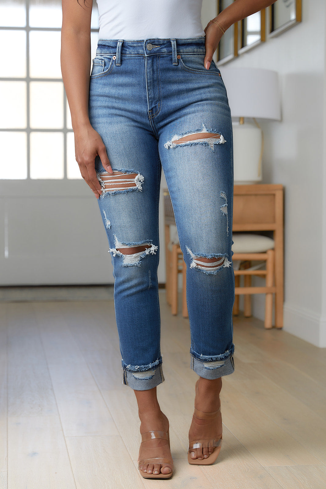 Belinda High Rise Distressed Straight Jeans - WEBSITE EXCLUSIVE
