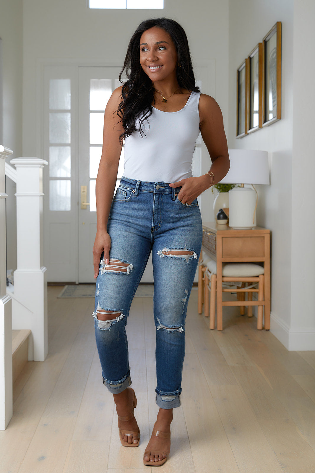 Belinda High Rise Distressed Straight Jeans - WEBSITE EXCLUSIVE