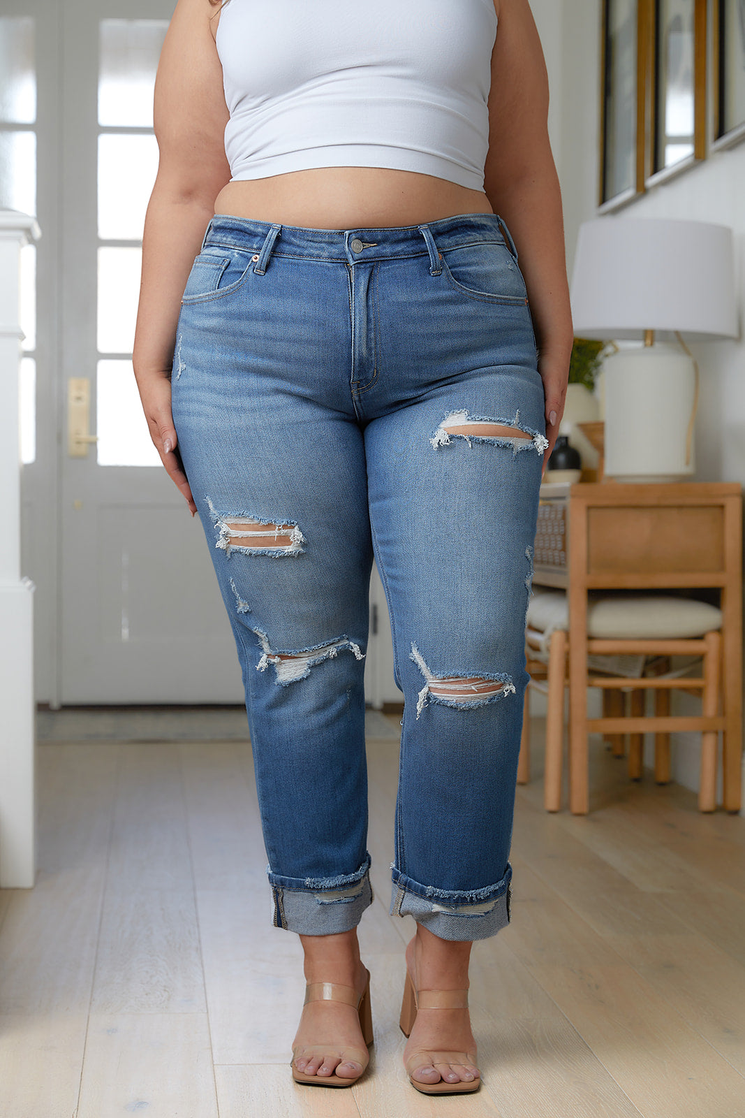 Belinda High Rise Distressed Straight Jeans - WEBSITE EXCLUSIVE