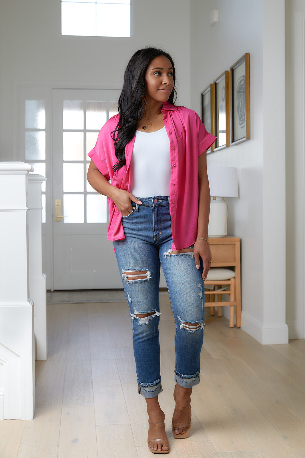 Belinda High Rise Distressed Straight Jeans - WEBSITE EXCLUSIVE