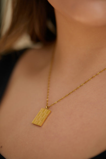 Checkered Pendant Necklace - WEBSITE EXCLUSIVE