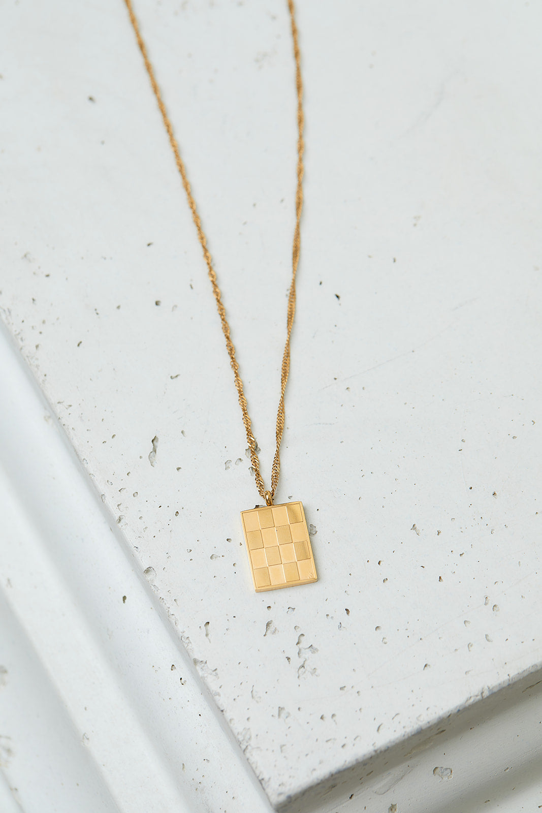 Checkered Pendant Necklace - WEBSITE EXCLUSIVE