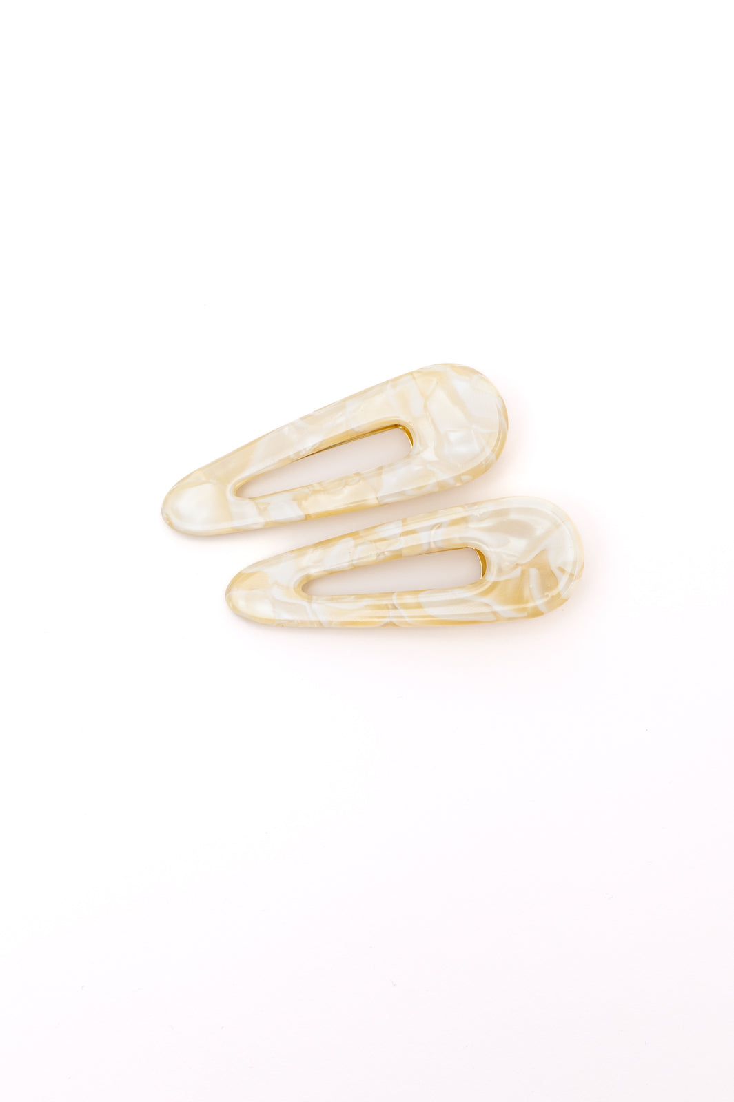 2 Pack Teardrop Hair Clip in Gold Shell - WEBSITE EXCLUSIVE