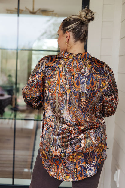 Along For the Ride Paisley Print Button Down Blouse - WEBSITE EXCLUSIVE