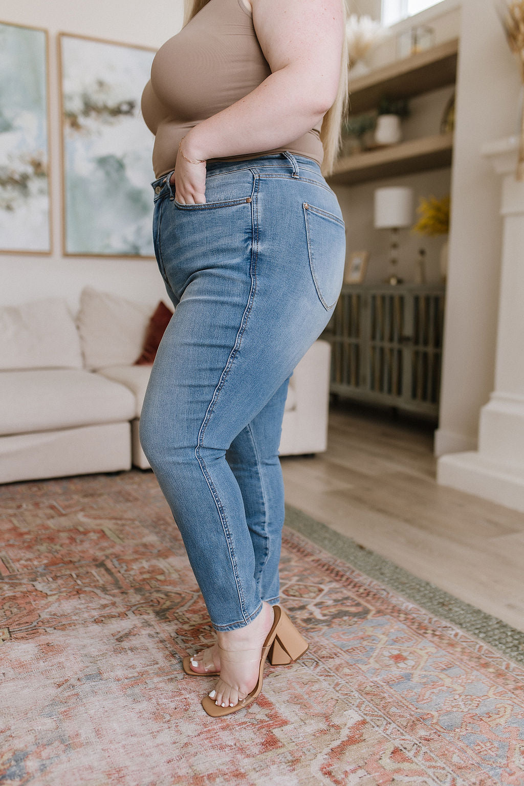 Betsy High Rise Control Top Shield Pocket Skinny Jeans - WEBSITE EXCLUSIVE