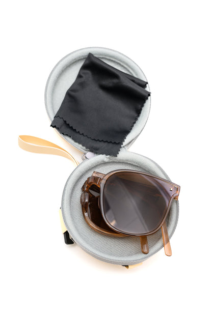 Collapsible Girlfriend Sunnies &amp; Case in Champagne - WEBSITE EXCLUSIVE