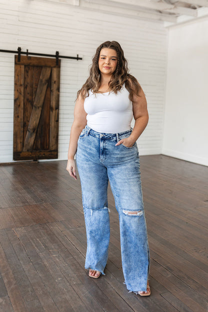 Carter High Rise Slit Hem Straight Jeans - WEBSITE EXCLUSIVE