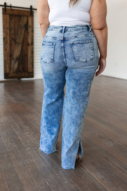 Carter High Rise Slit Hem Straight Jeans - WEBSITE EXCLUSIVE