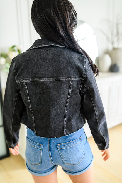 Charlie Cropped Denim Jacket BY JUDY BLUE- WEBSITE EXCLUSIVE