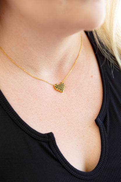 Checkered Heart Necklace - WEBSITE EXCLUSIVE