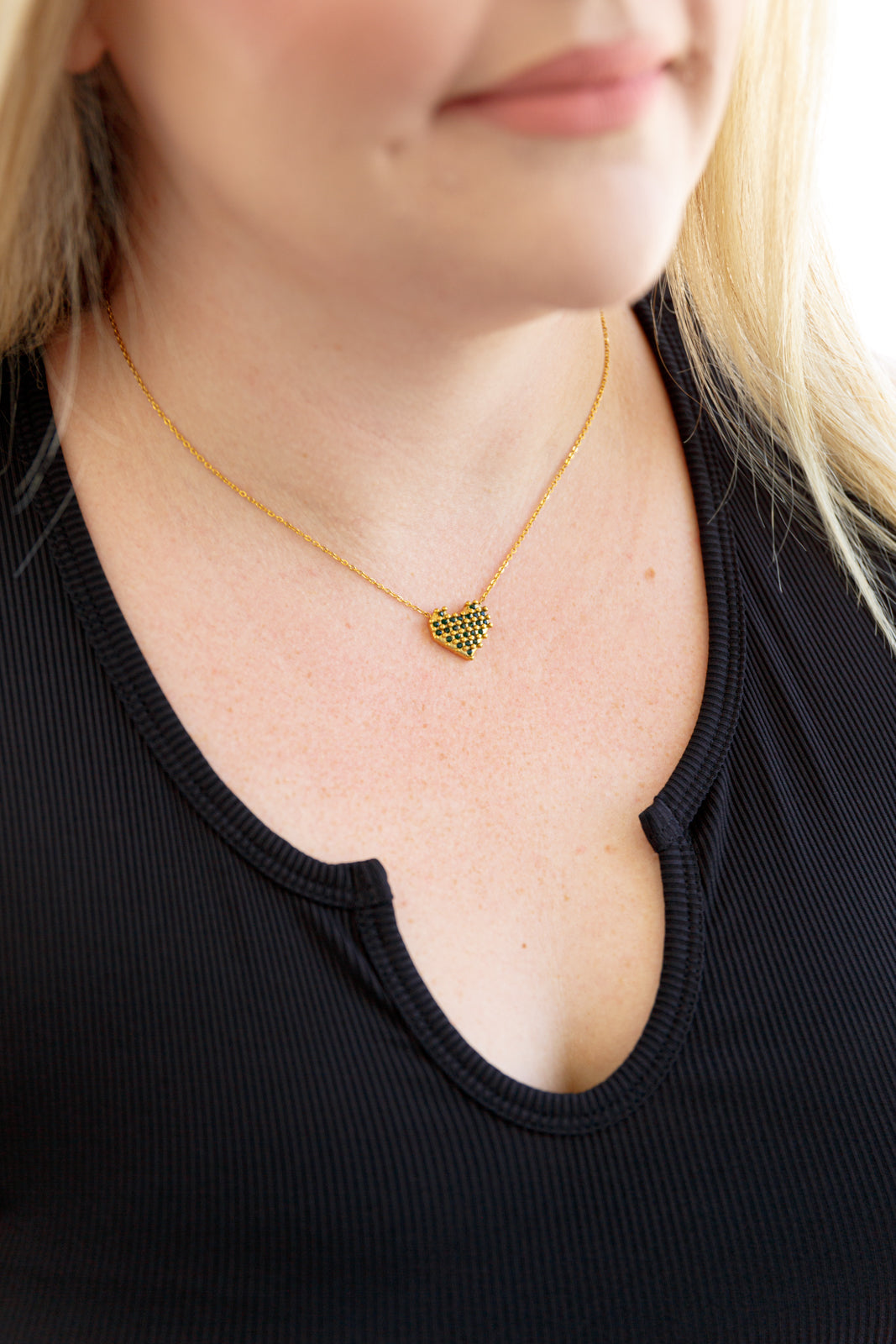 Checkered Heart Necklace - WEBSITE EXCLUSIVE