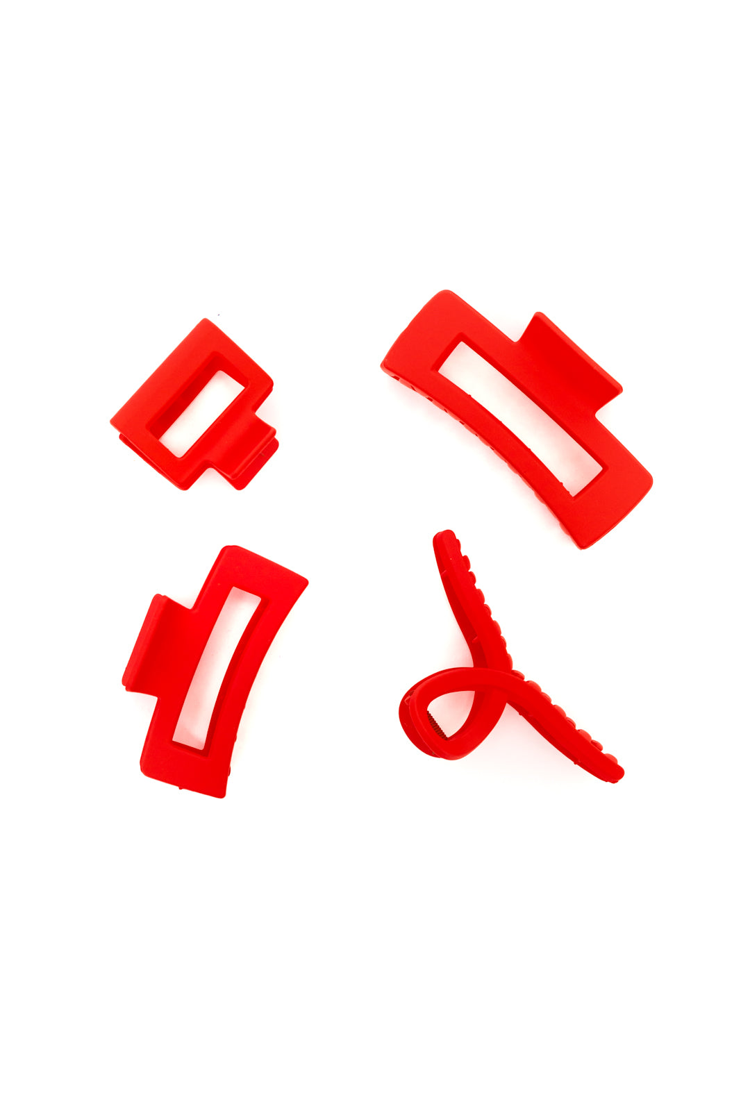 Claw Clip Set of 4 in Red - WEBSITE EXCLUSIVE
