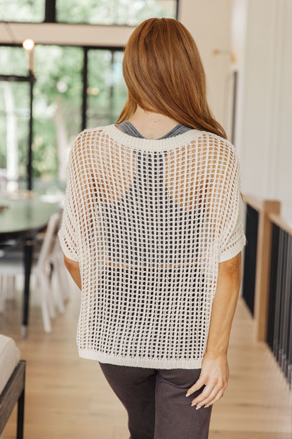 Coastal Dreams Fishnet Top in Cream - WEBSITE EXCLUSIVE