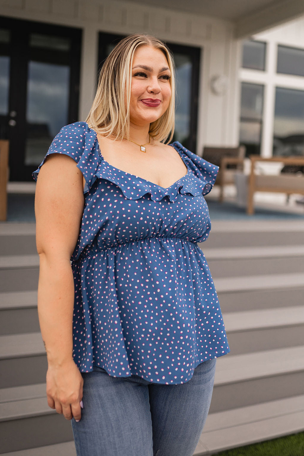 Connect the Dots Peplum Blouse - WEBSITE EXCLUSIVE