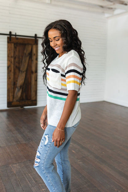 Derby Nights Retro Striped Top - WEBSITE EXCLUSIVE