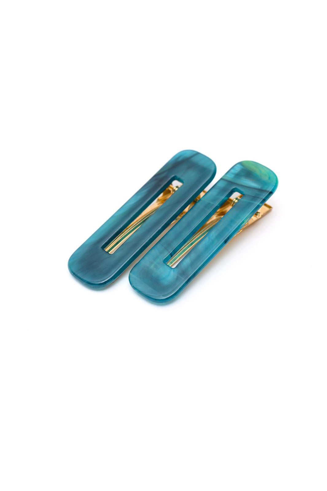 Double Trouble 2 Pack Hair Clip in Sea Blue - WEBSITE EXCLUSIVE