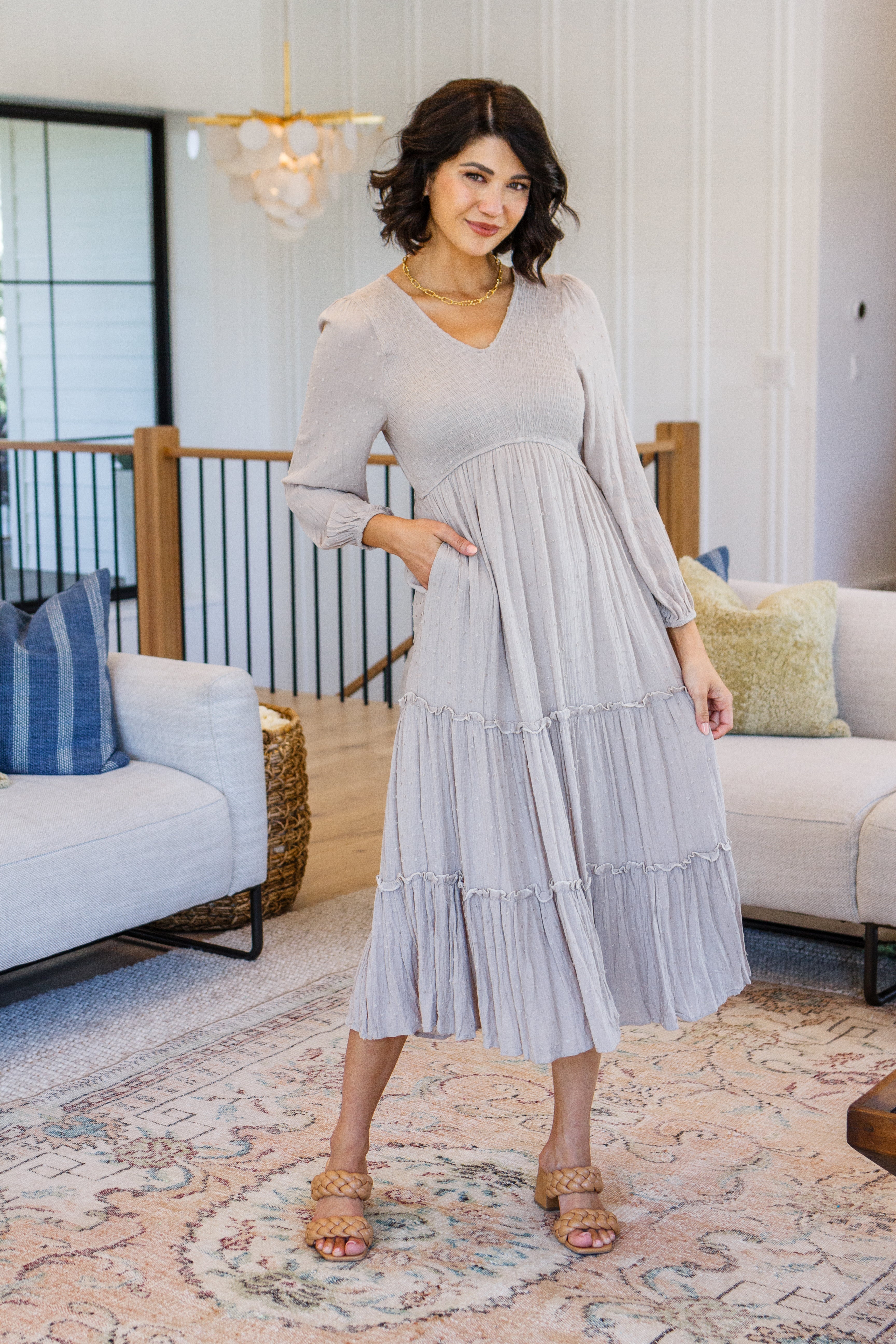 Easy Come, Easy Go Tiered Midi Dress - WEBSITE EXCLUSIVE