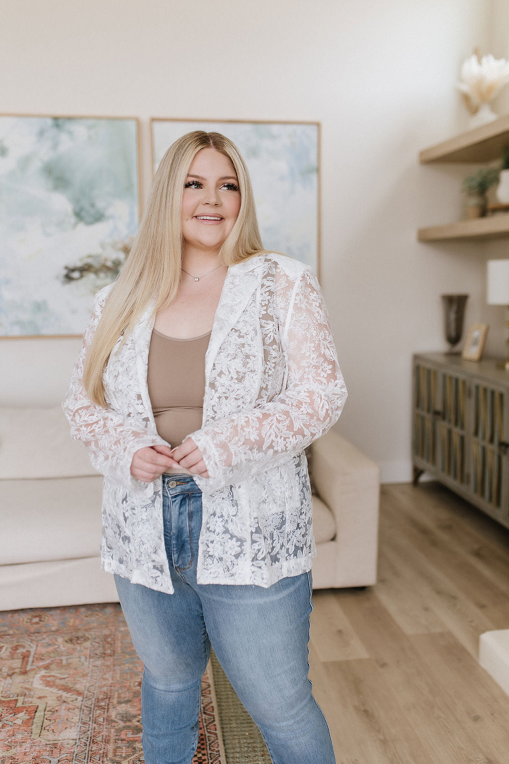 Eloquent and Elevated Lace Blazer - WEBSITE EXCLUSIVE