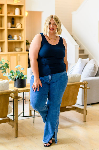 Caitlin High Rise Split Hem Straight Jeans BY RISEN  - WEBSITE EXCLUSIVE