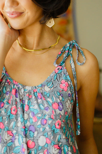 Floral Essence Tie Strap Dress - WEBSITE EXCLUSIVE