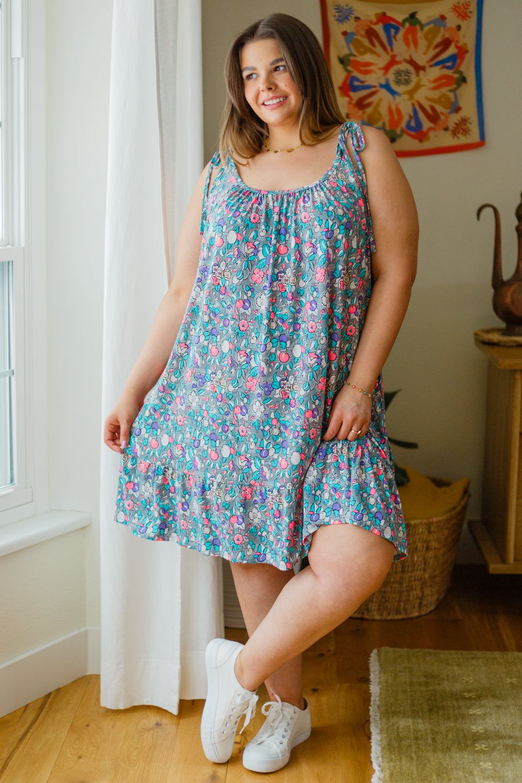 Floral Essence Tie Strap Dress - WEBSITE EXCLUSIVE