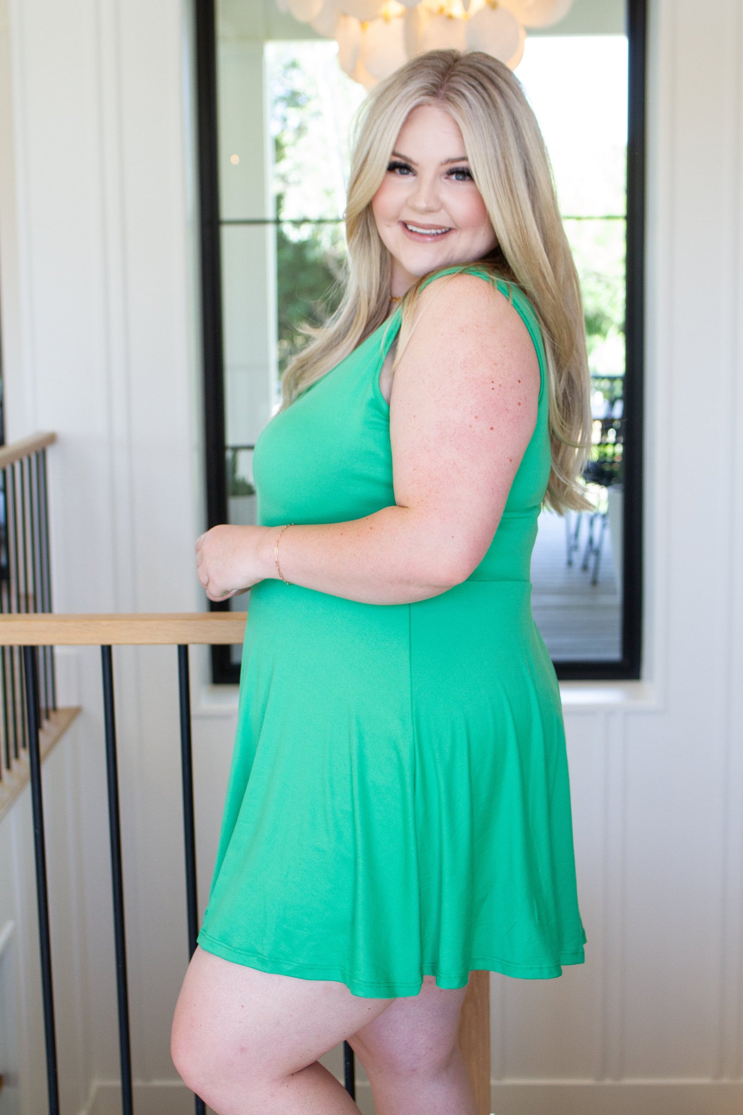 Gorgeous in Green Sleeveless Skort Dress - WEBSITE EXCLUSIVE