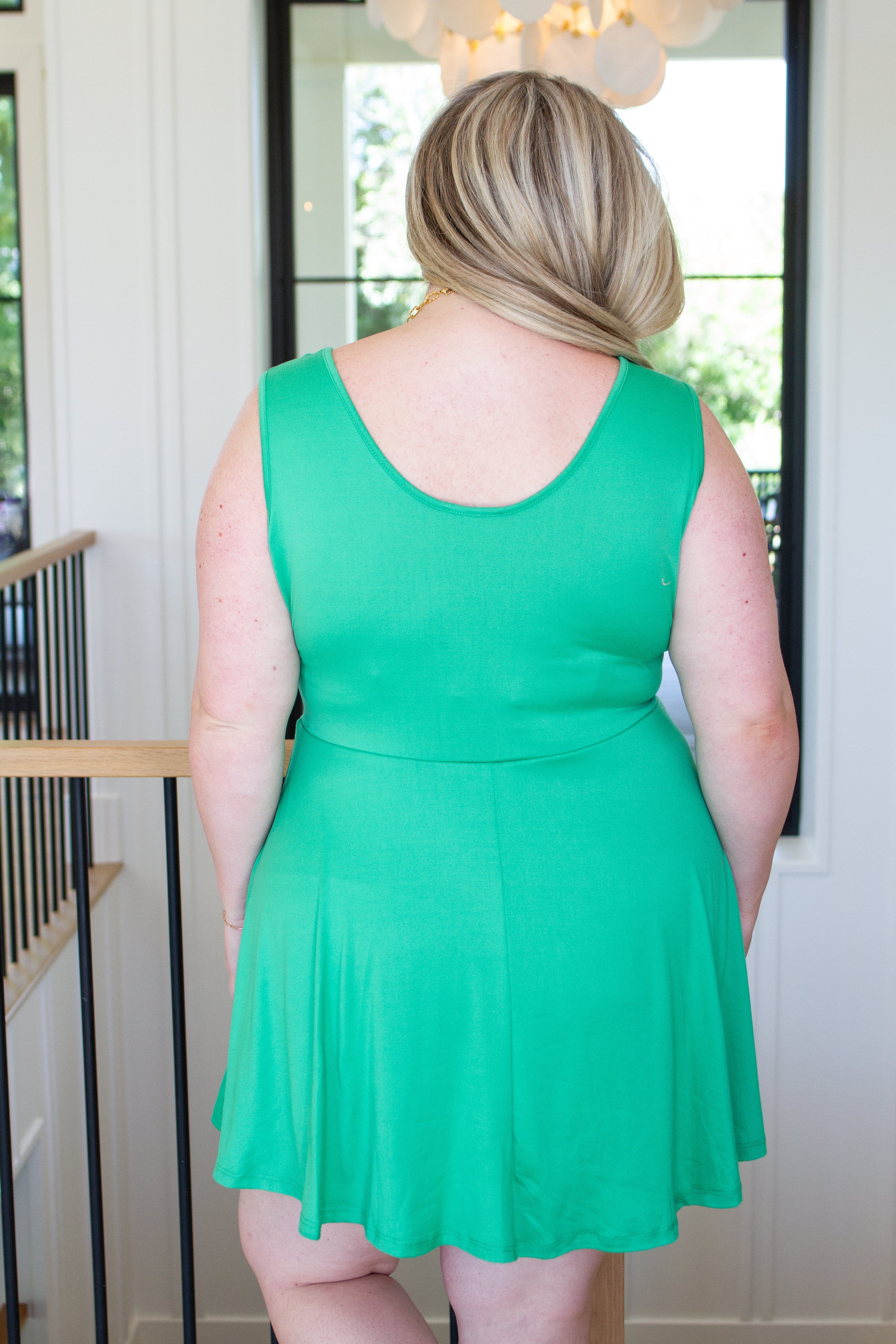 Gorgeous in Green Sleeveless Skort Dress - WEBSITE EXCLUSIVE