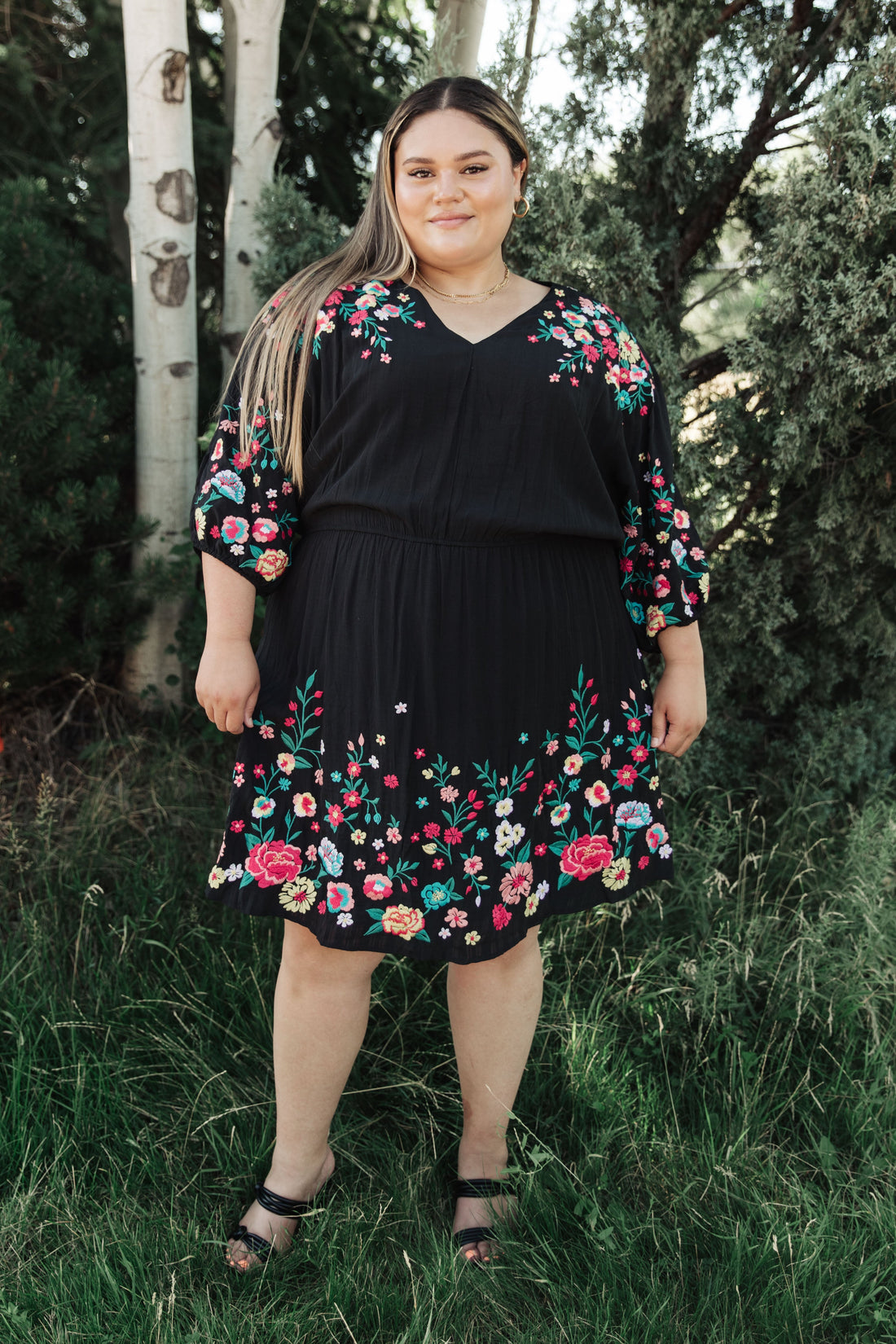 Happy To See You Floral Embroidered Dress - WEBSITE EXCLUSIVE