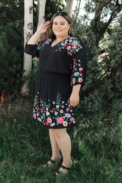 Happy To See You Floral Embroidered Dress - WEBSITE EXCLUSIVE